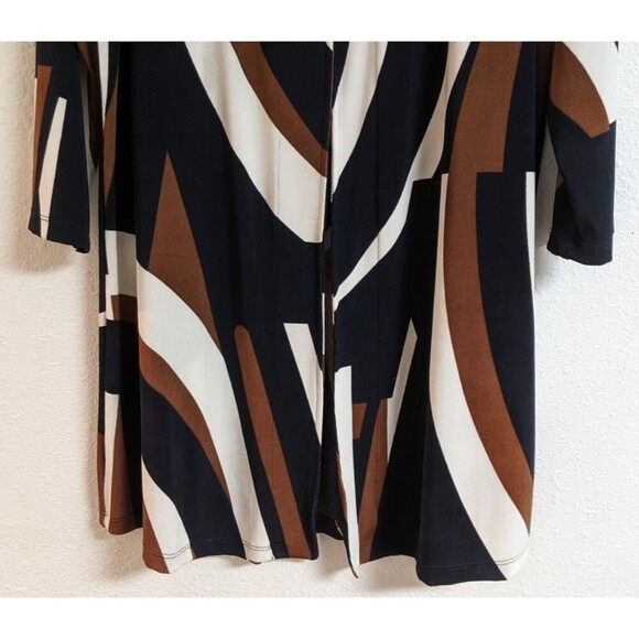 Chico's Travelers Multicolored Single Button Geo Print Long Duster Jacket 8 MED - Picture 4 of 9